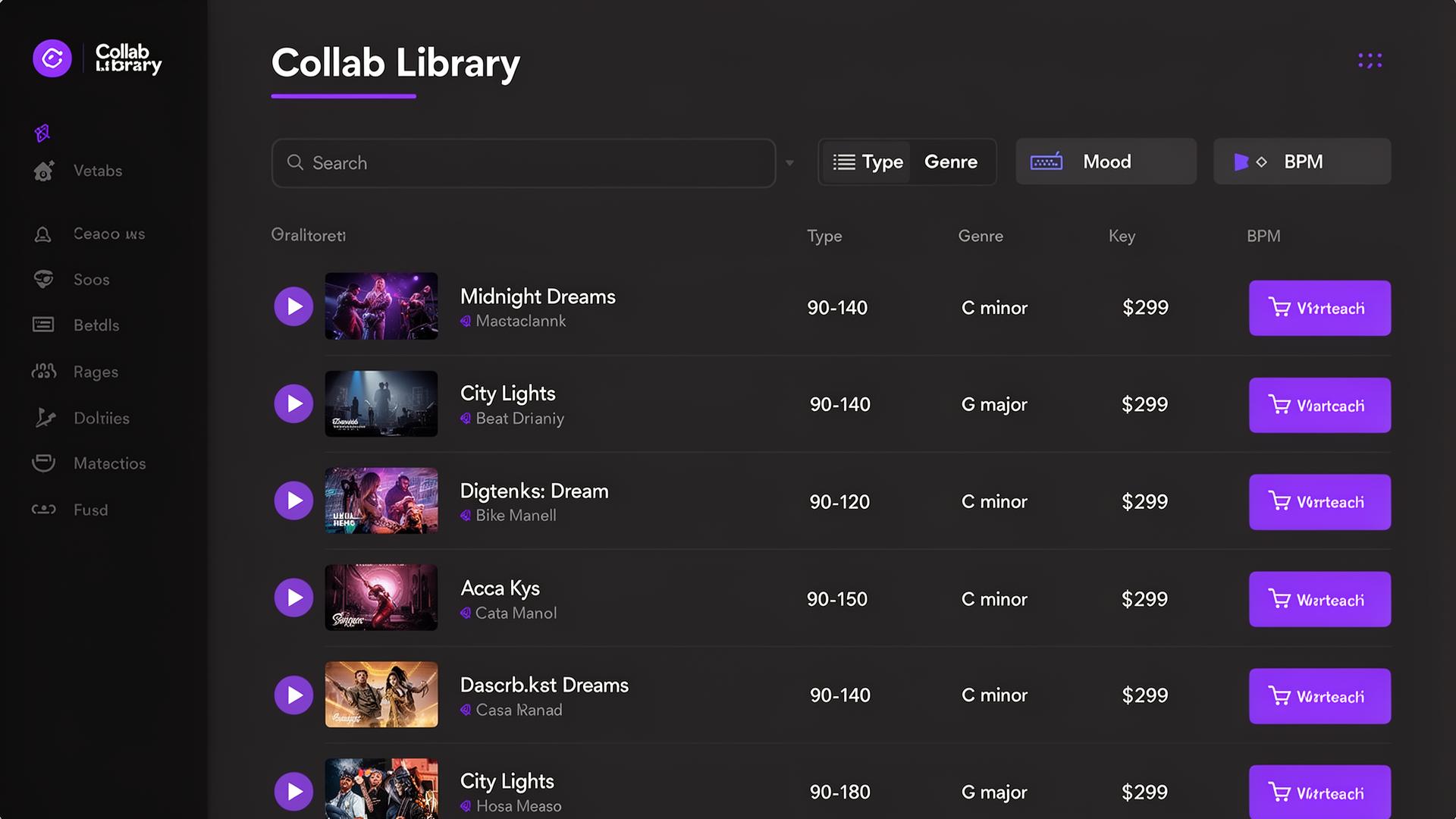 HRDRV Collab Library - beat and song marketplace